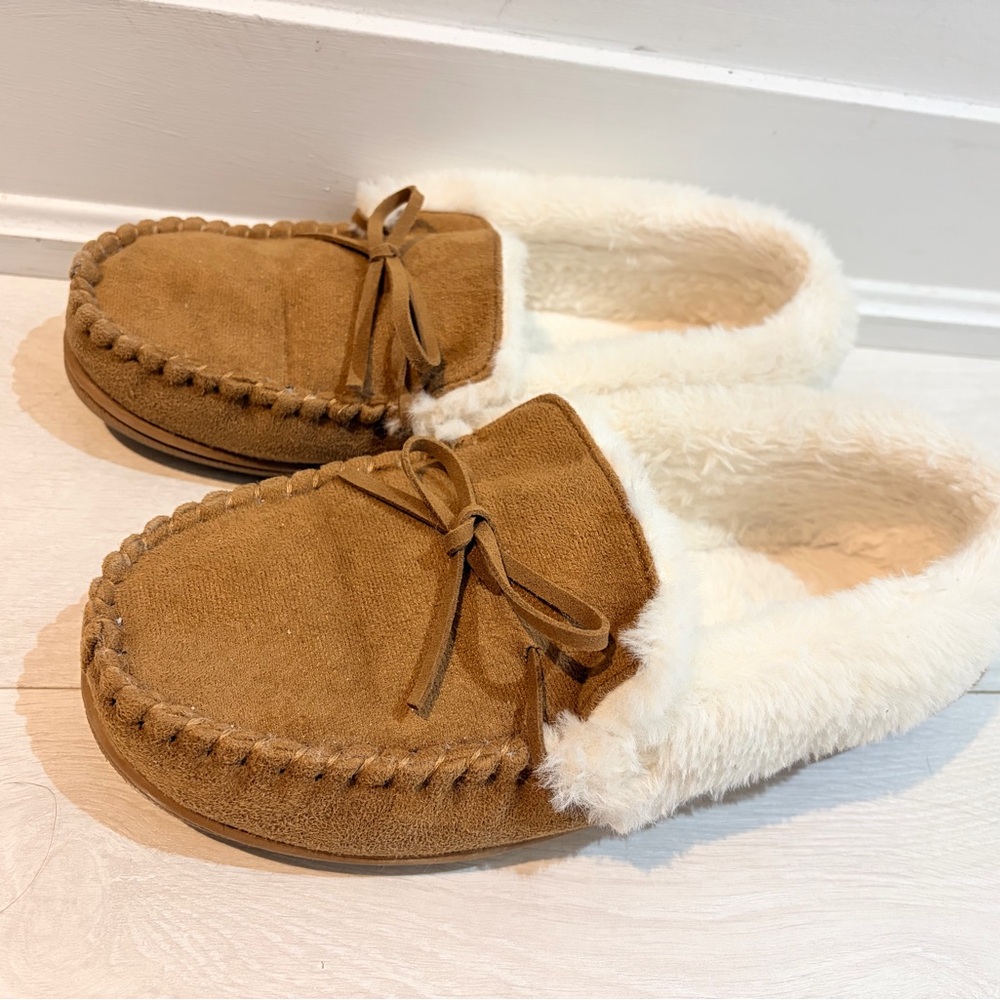 Ardene Tan Moccasins with Cream Lining